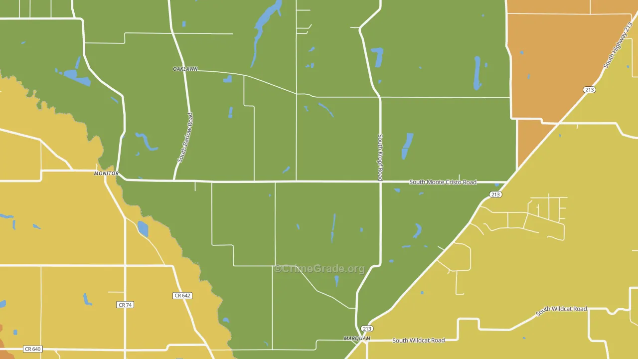 Oaklawn, OR Map of Drug-Related Crime Rates