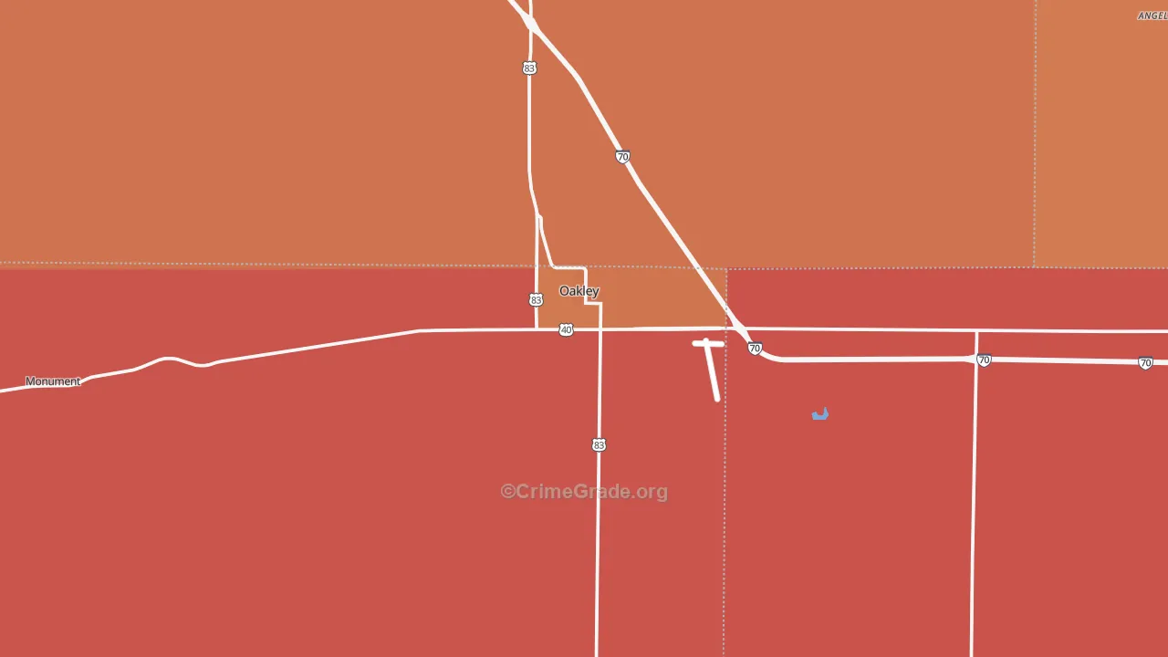 Oakley, KS Map of Drug-Related Crime Rates