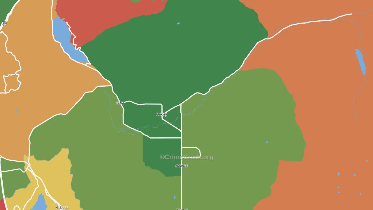 Oakley, UT Map of Drug-Related Crime Rates
