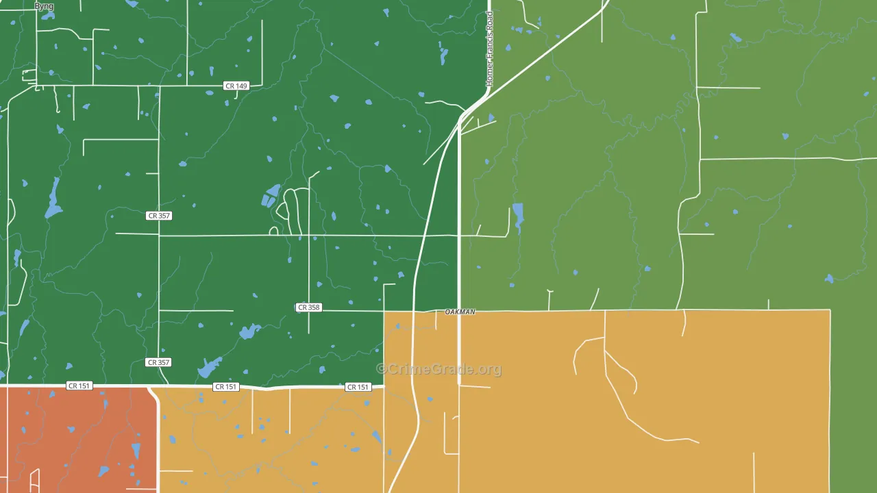 Oakman, OK Map of Drug-Related Crime Rates