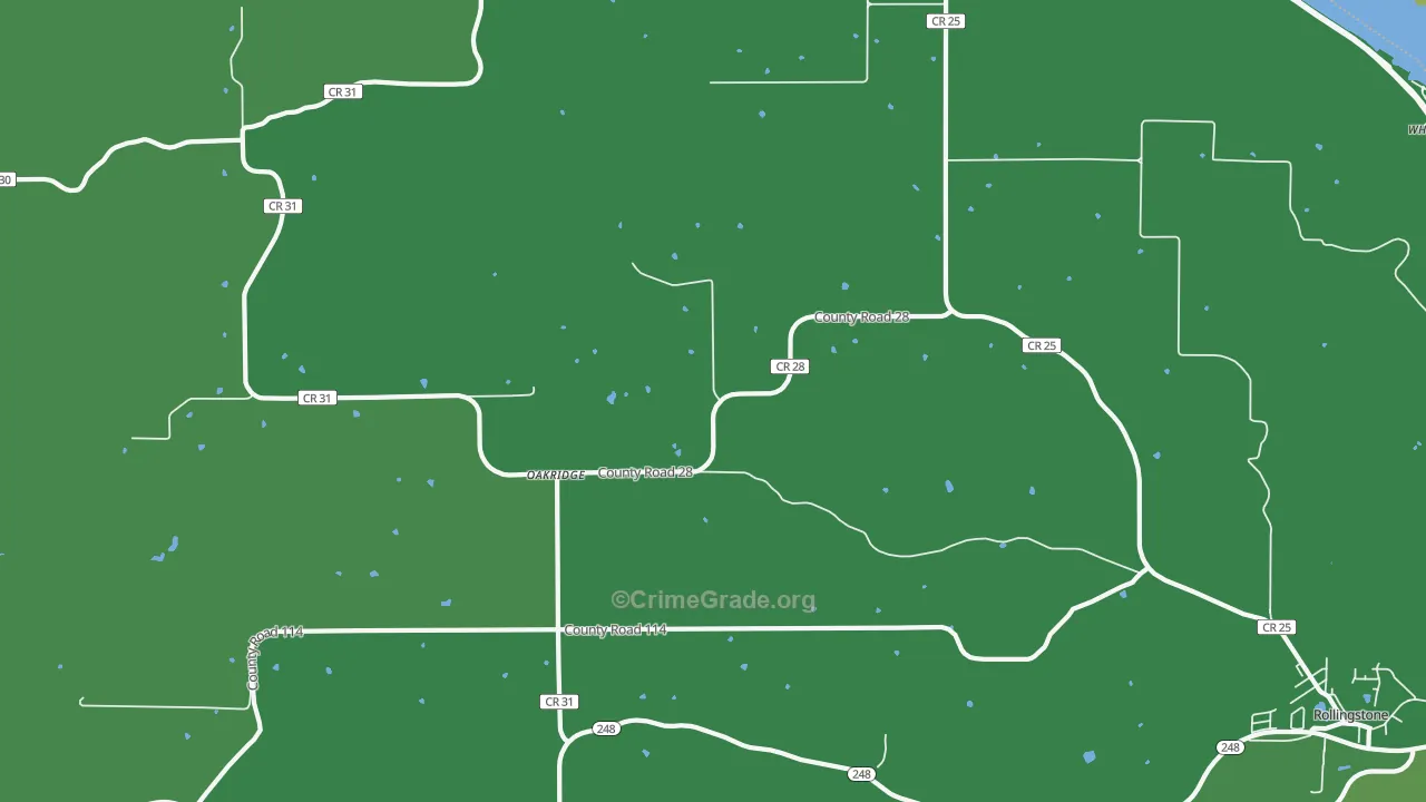 Oakridge, MN Map of Drug-Related Crime Rates