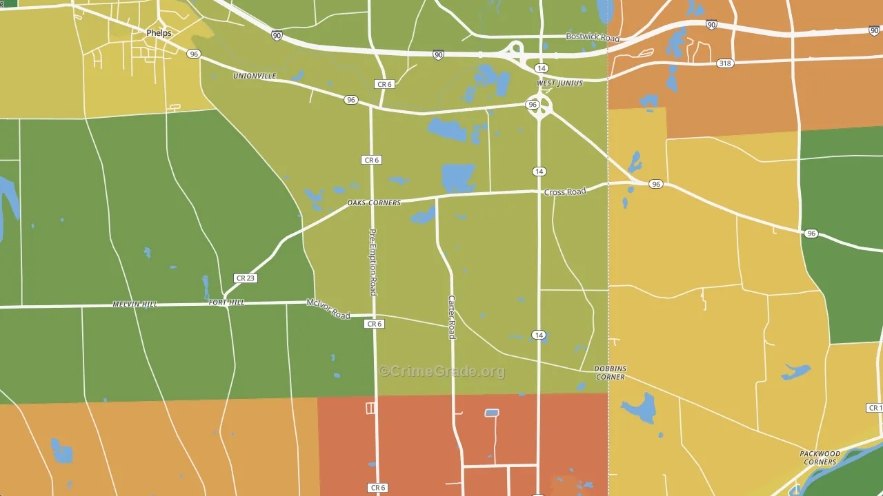 Oaks Corners, NY Map of Drug-Related Crime Rates