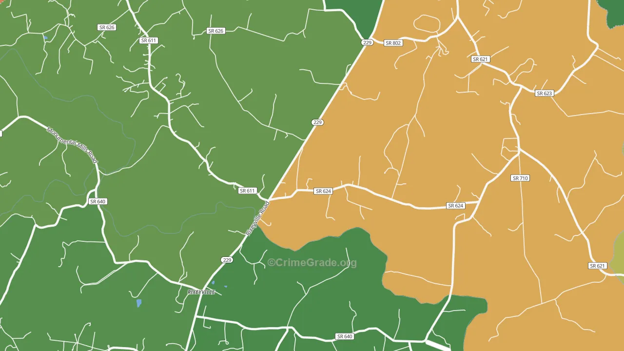 Oakshade, VA Map of Drug-Related Crime Rates