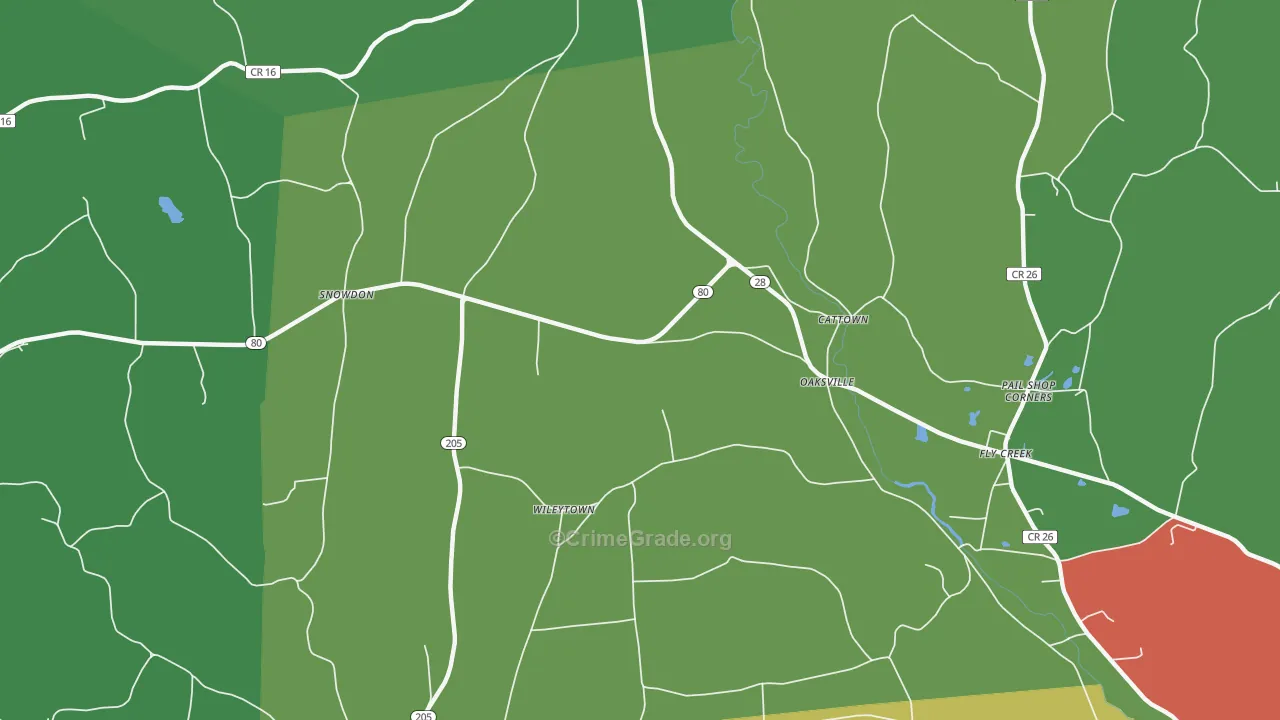 Oaksville, NY Map of Drug-Related Crime Rates