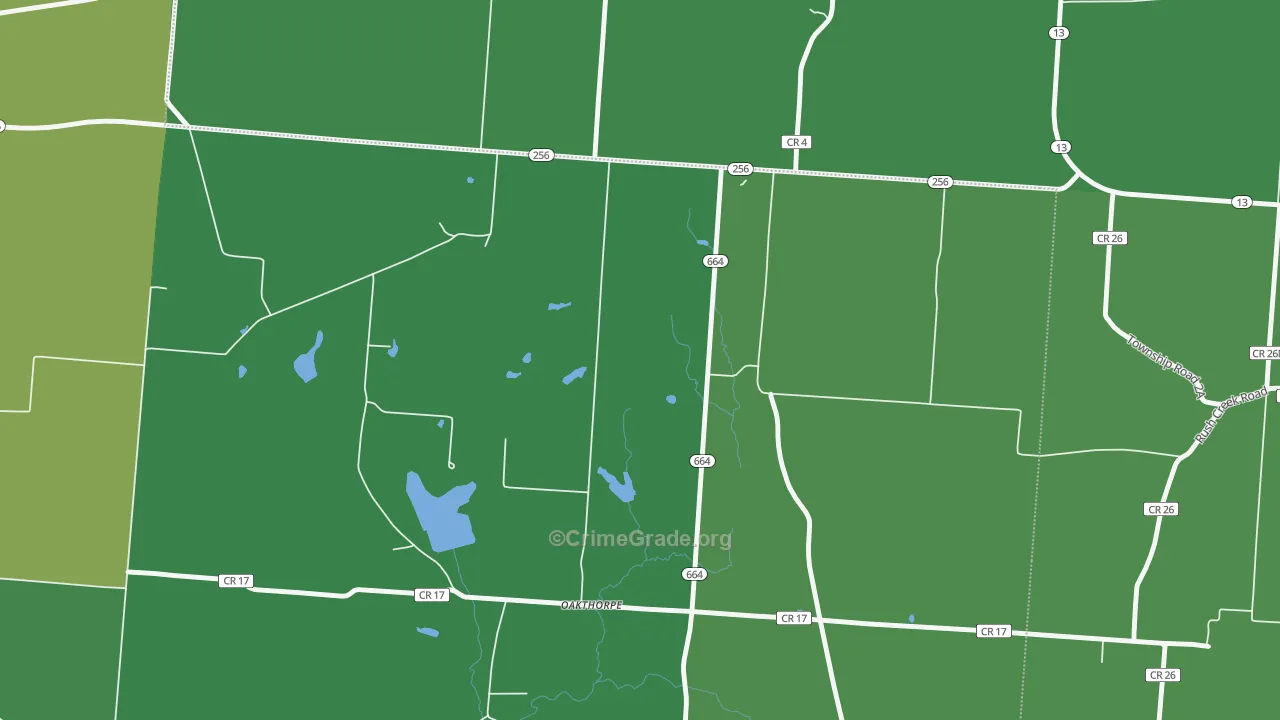 Oakthorpe, OH Map of Drug-Related Crime Rates