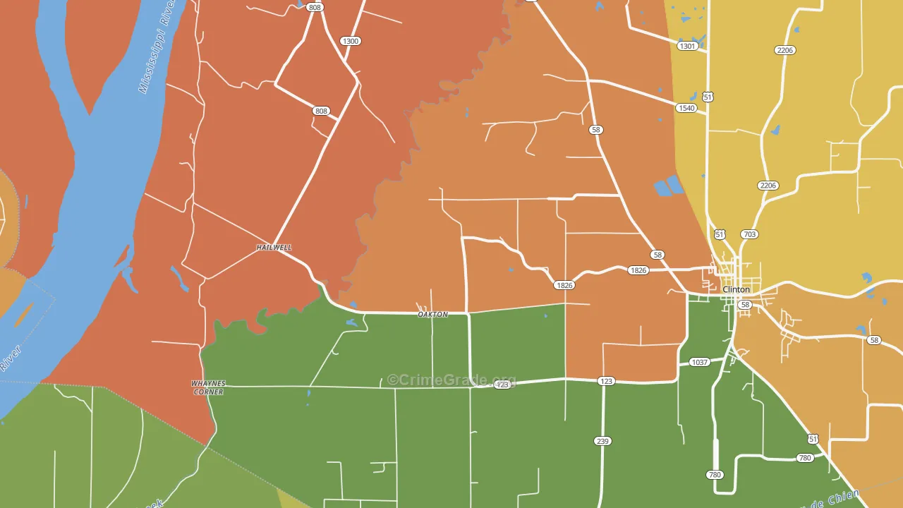 Oakton, KY Map of Drug-Related Crime Rates