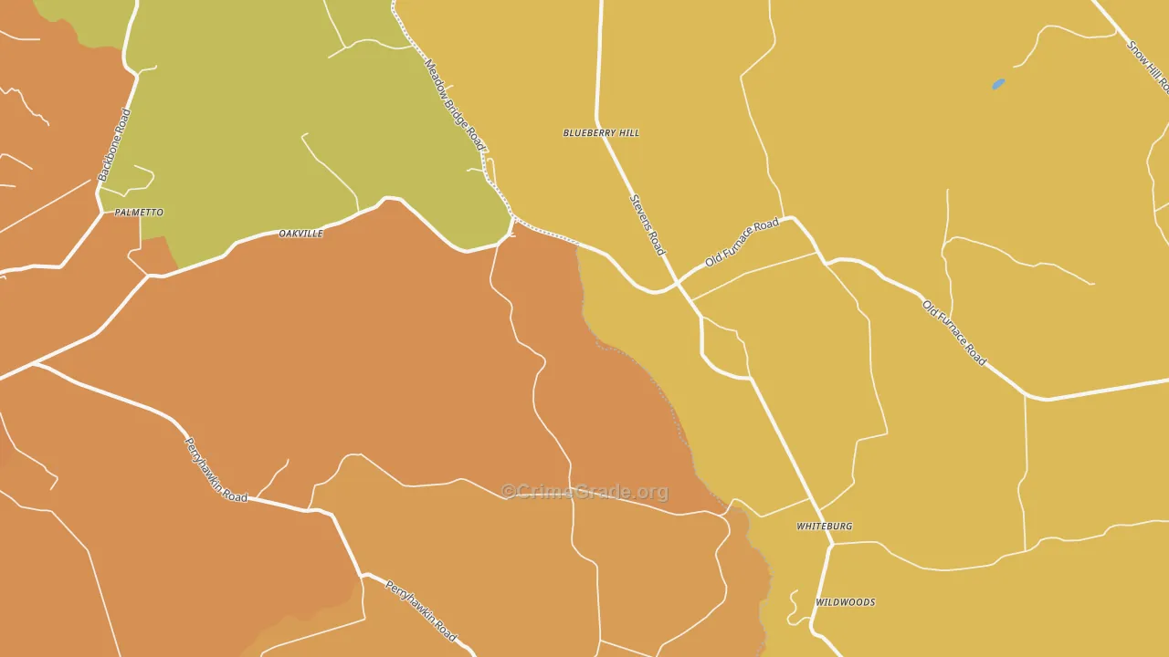 Oakville, MD Map of Drug-Related Crime Rates