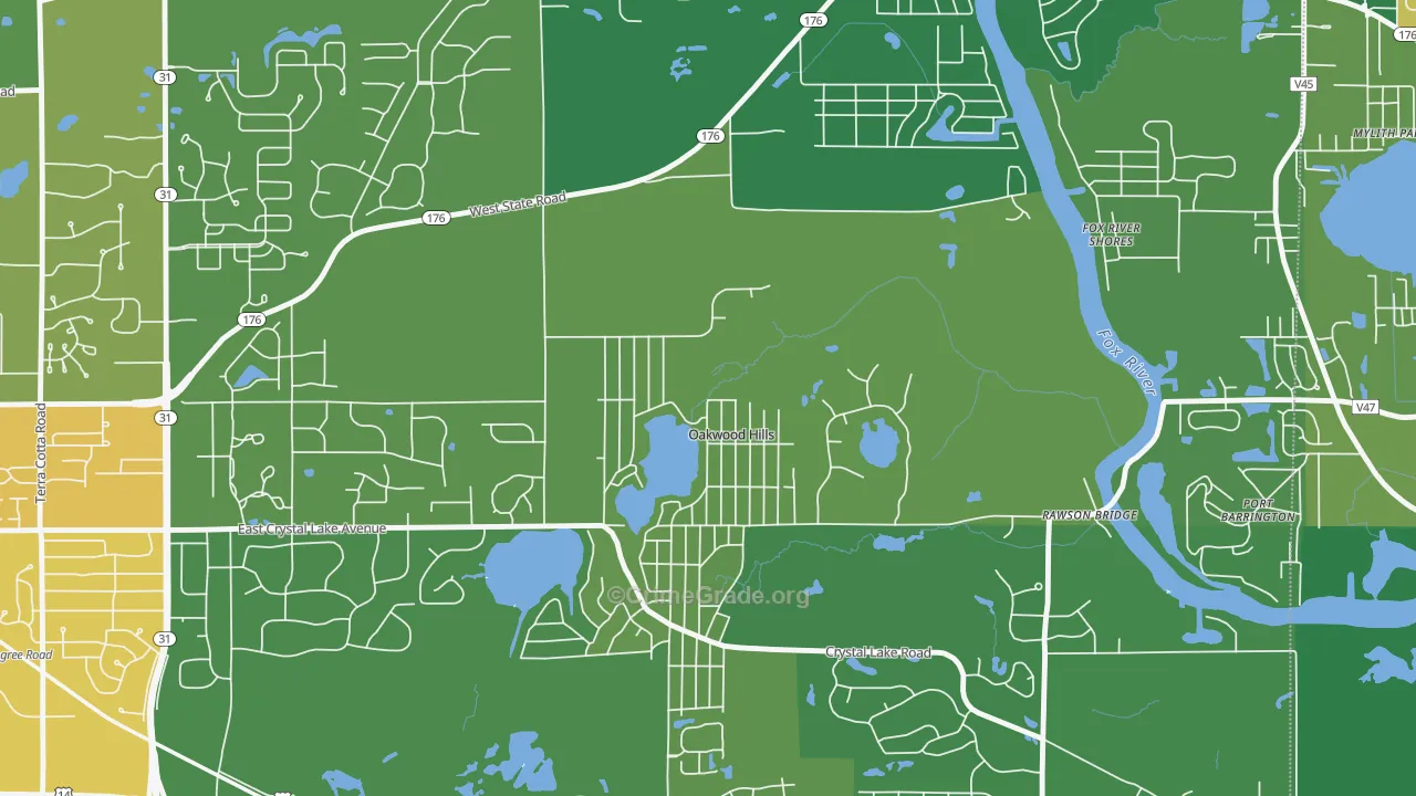 Oakwood Hills, IL Map of Drug-Related Crime Rates