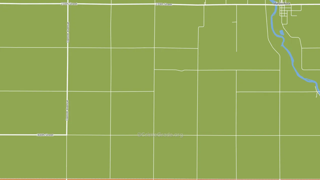 Oakwood, IA Map of Drug-Related Crime Rates