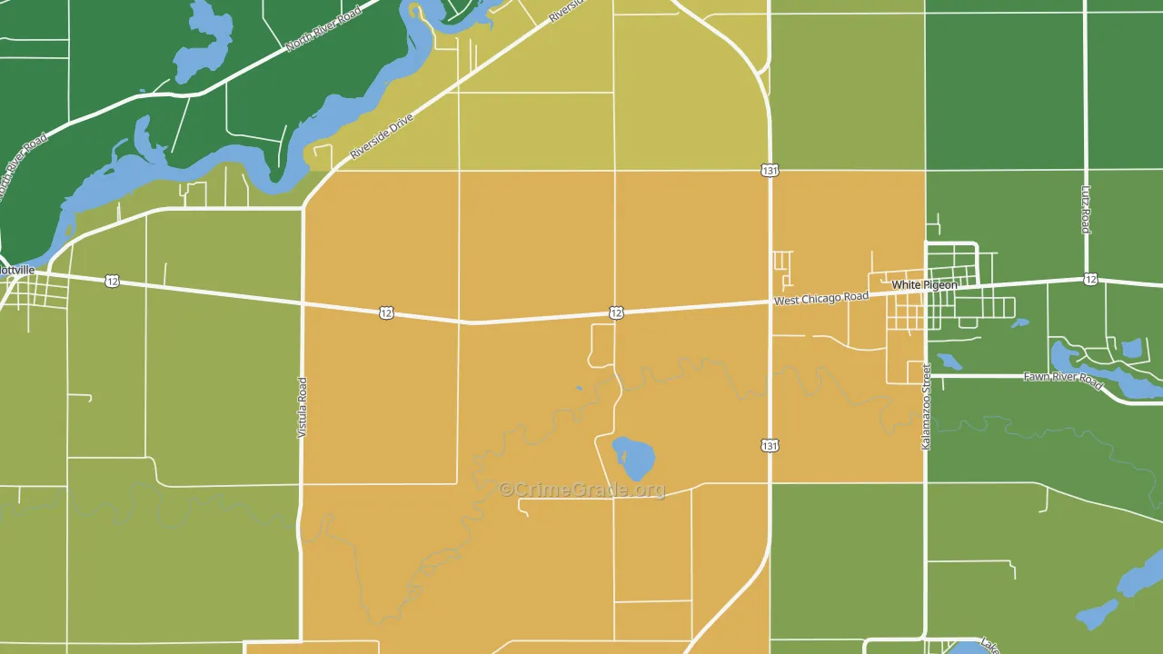 Oakwood, MI Map of Drug-Related Crime Rates