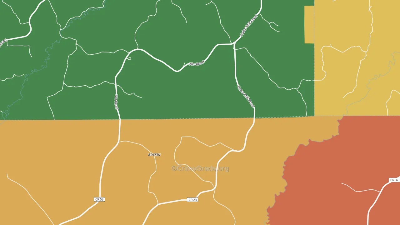 Oaky Streak, AL Map of Drug-Related Crime Rates