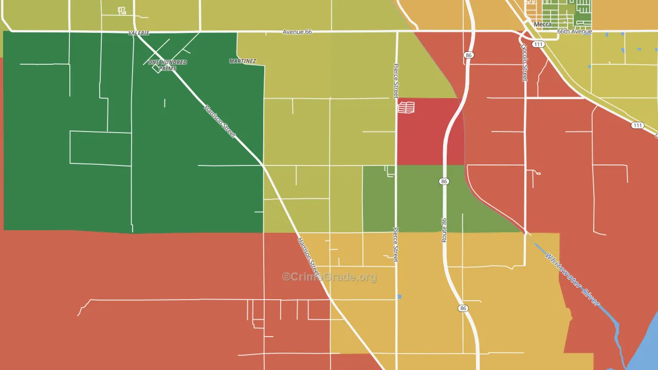 Oasis, CA Map of Drug-Related Crime Rates
