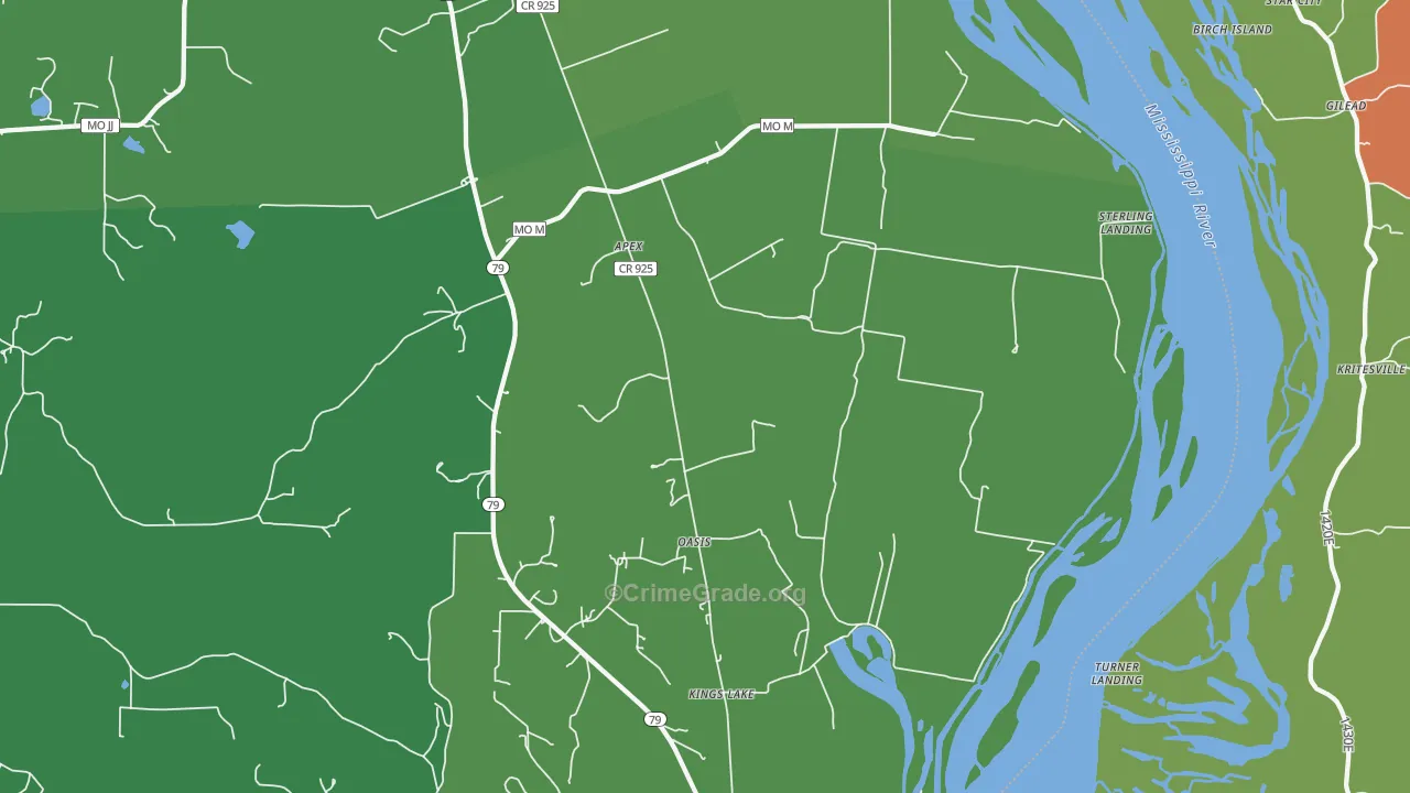 Oasis, MO Map of Drug-Related Crime Rates
