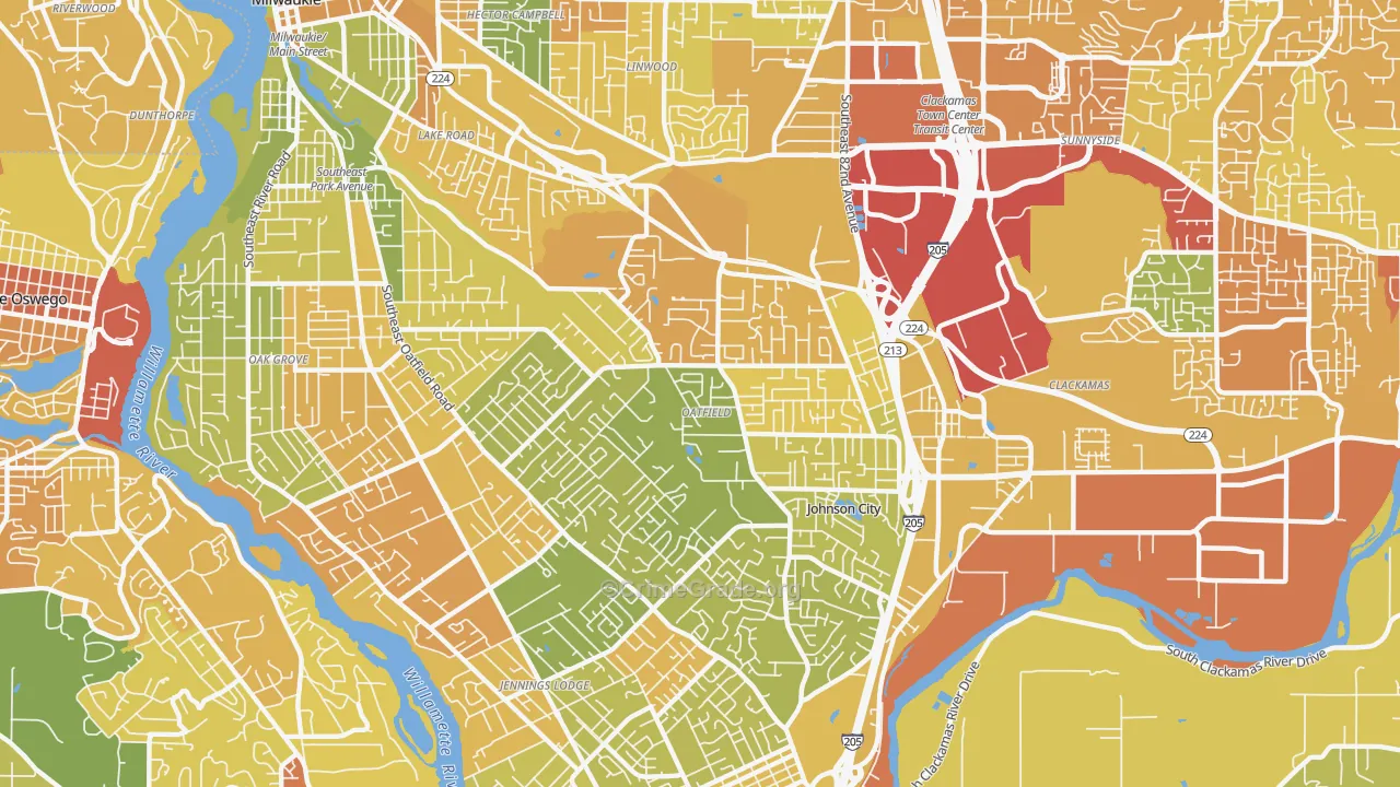 Oatfield, OR Map of Drug-Related Crime Rates