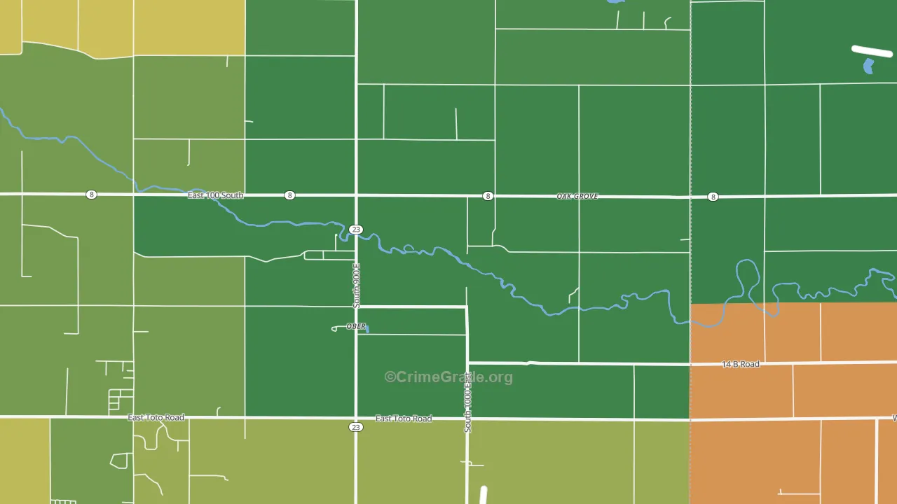 Ober, IN Map of Drug-Related Crime Rates