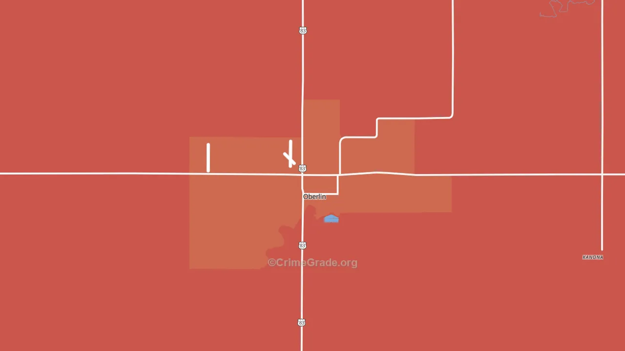Oberlin, KS Map of Drug-Related Crime Rates