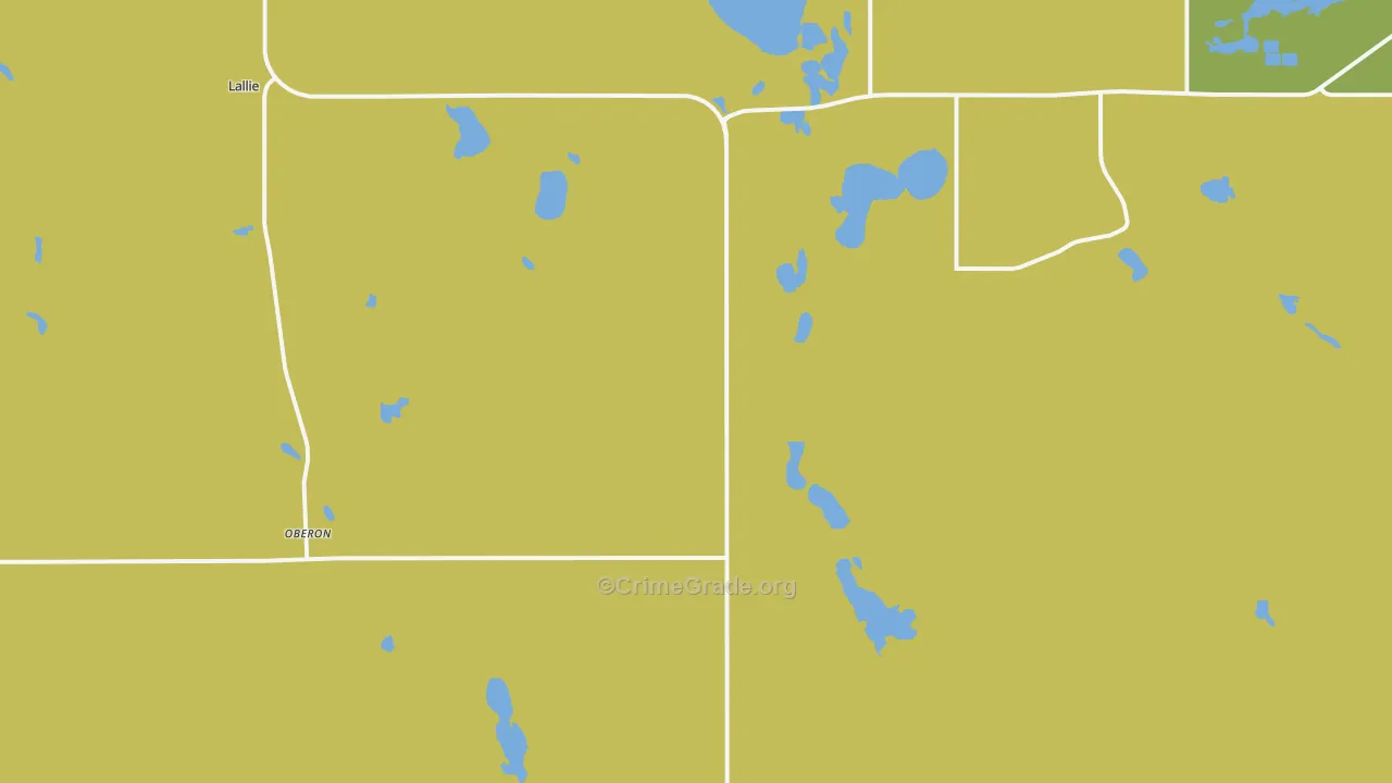 Oberon, ND Map of Drug-Related Crime Rates