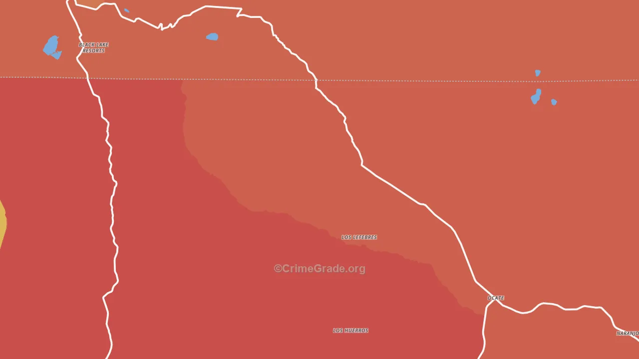 Ocate, NM Map of Drug-Related Crime Rates
