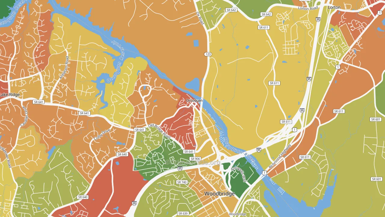 Occoquan, VA Map of Drug-Related Crime Rates