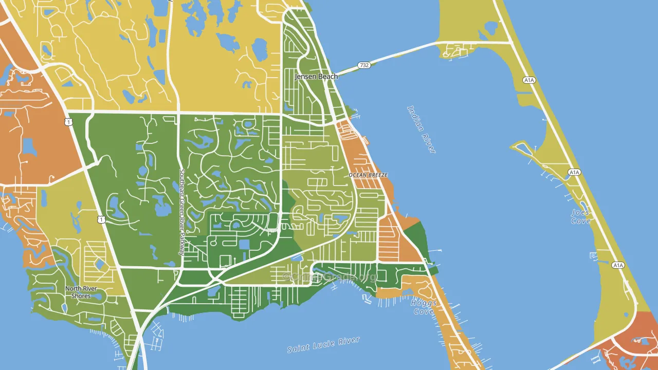 Ocean Breeze Park, FL Map of Drug-Related Crime Rates