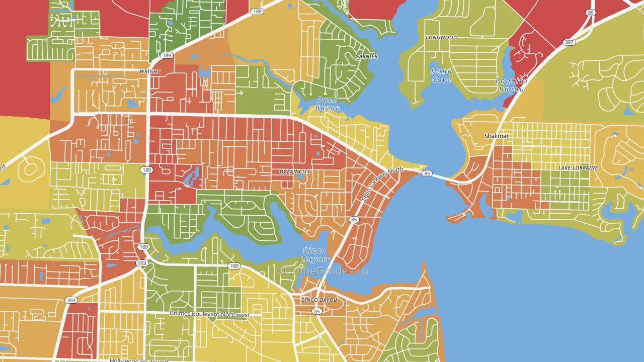 Ocean City, FL Map of Drug-Related Crime Rates