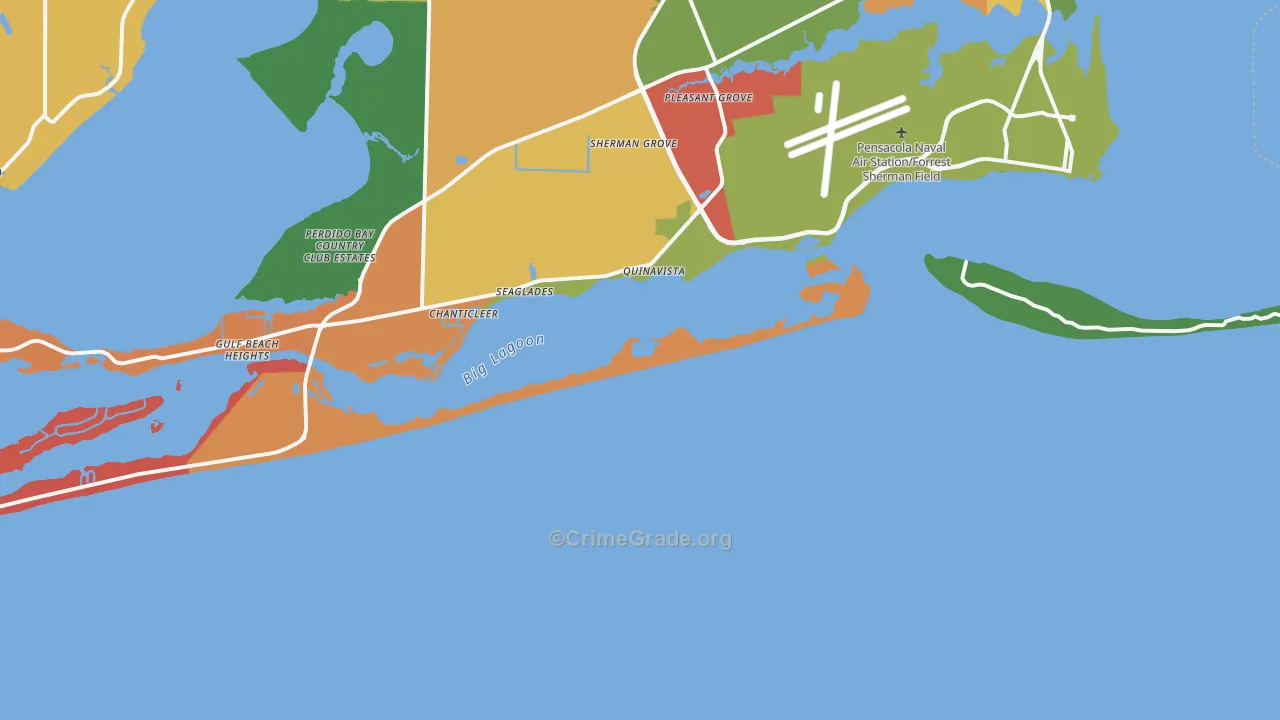 Ocean Springs, FL Map of Drug-Related Crime Rates