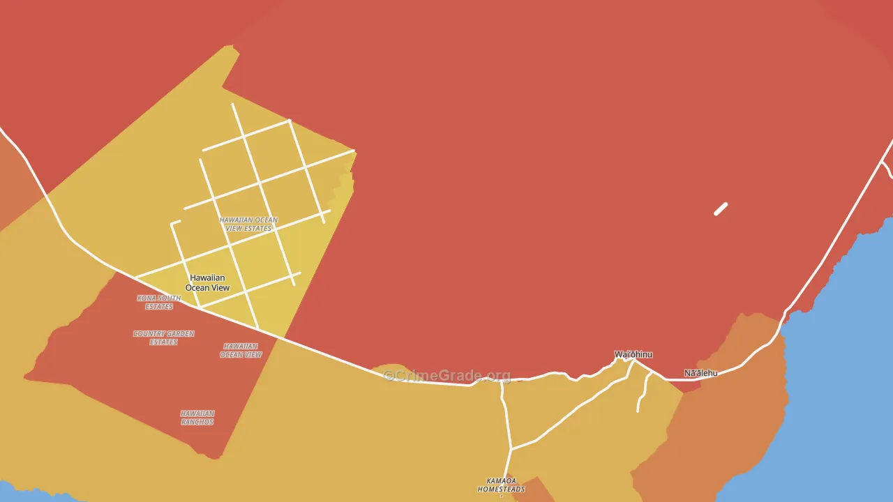 Ocean View, HI Map of Drug-Related Crime Rates