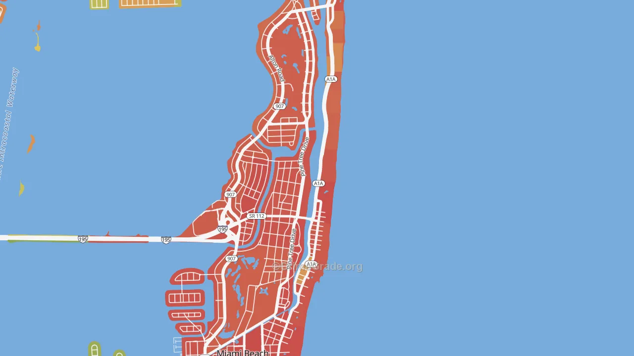 Oceanfront, Miami Beach, FL Map of Drug-Related Crime Rates