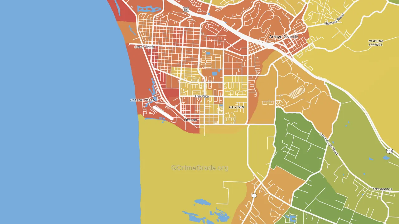 Oceano, CA Map of Drug-Related Crime Rates