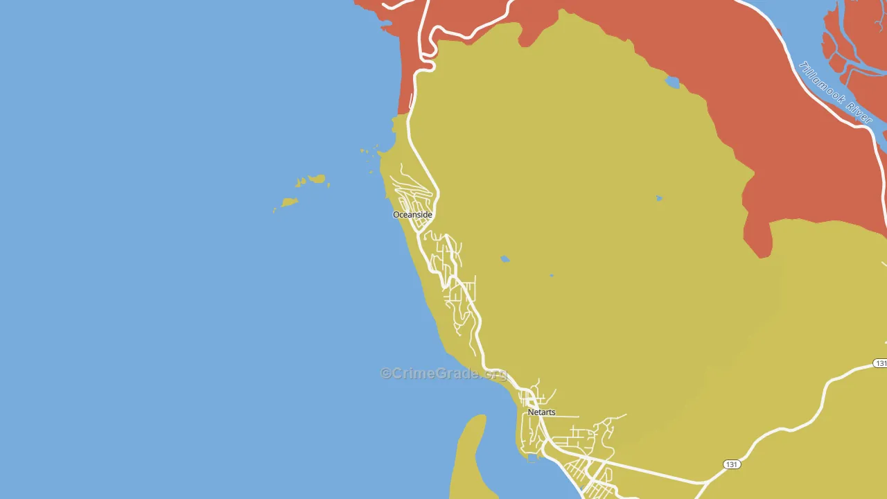 Oceanside, OR Map of Drug-Related Crime Rates
