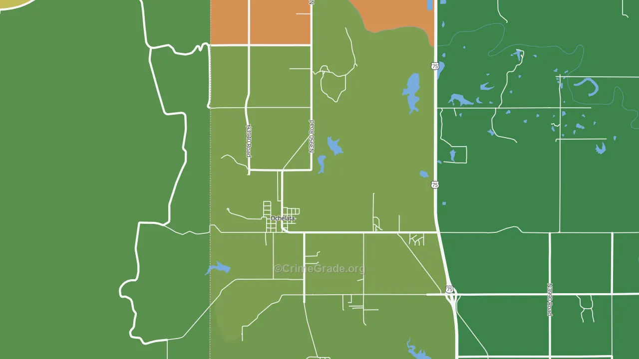 Ochelata, OK Map of Drug-Related Crime Rates