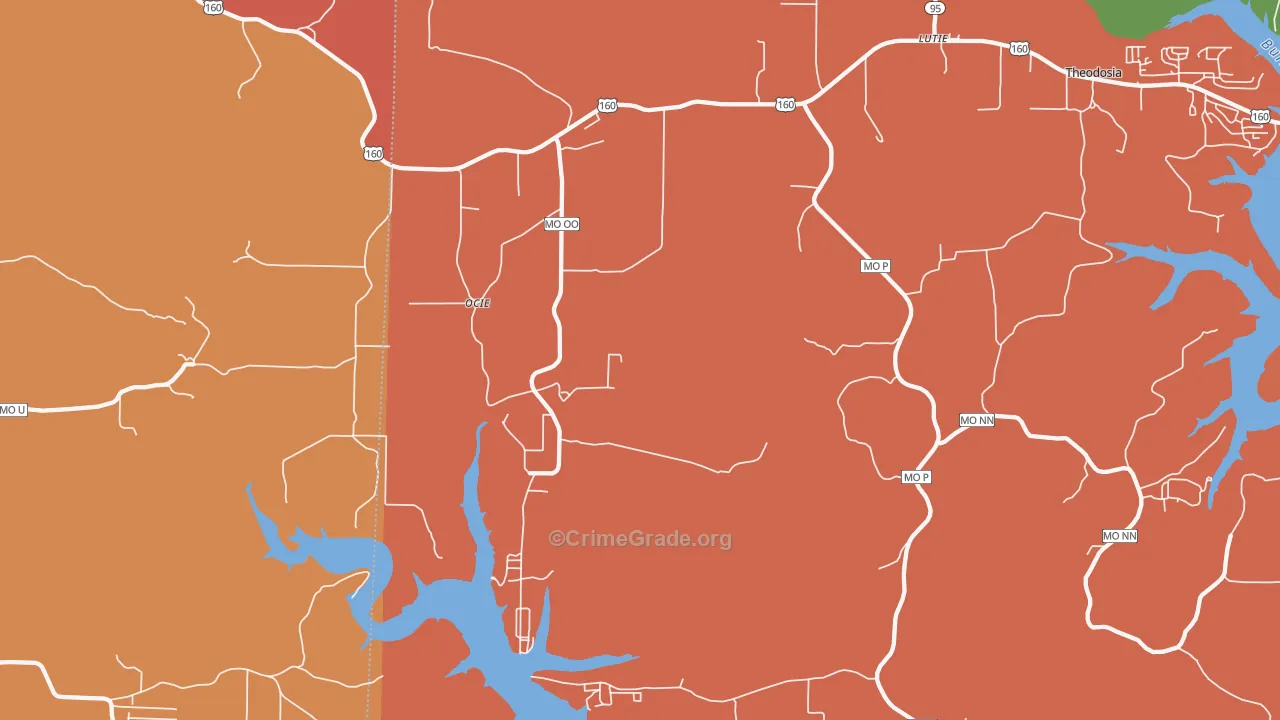 Ocie, MO Map of Drug-Related Crime Rates