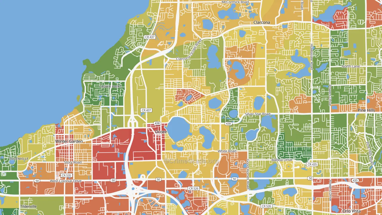 Ocoee, FL Map of Drug-Related Crime Rates