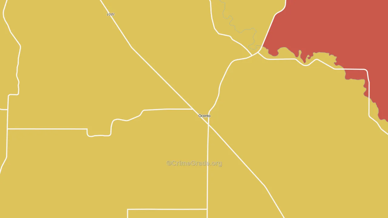 Oconto, NE Map of Drug-Related Crime Rates