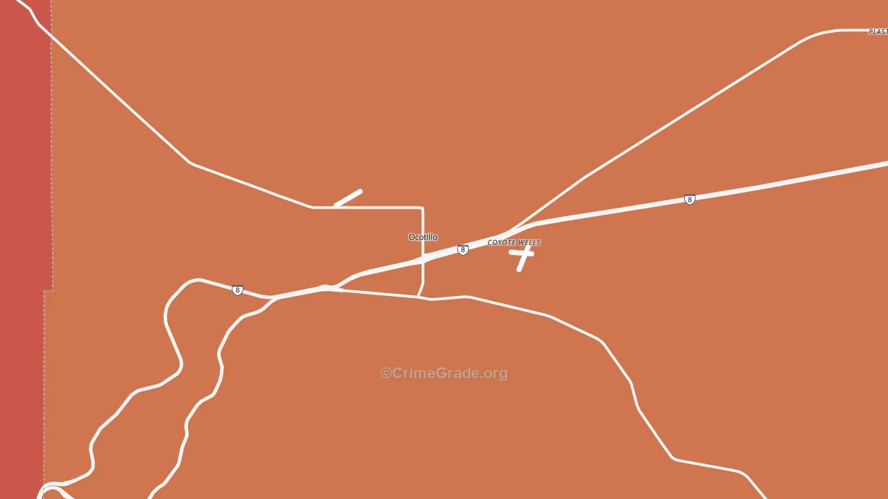 Ocotillo, CA Map of Drug-Related Crime Rates