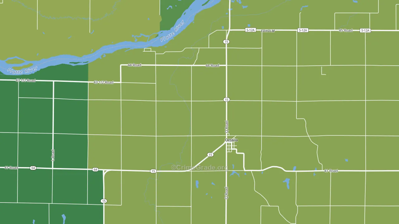 Octavia, NE Map of Drug-Related Crime Rates