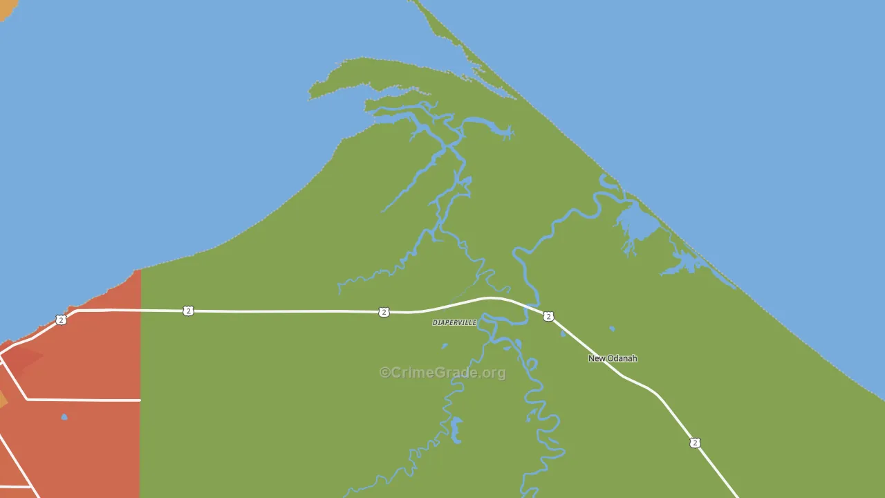 Odanah, WI Map of Drug-Related Crime Rates