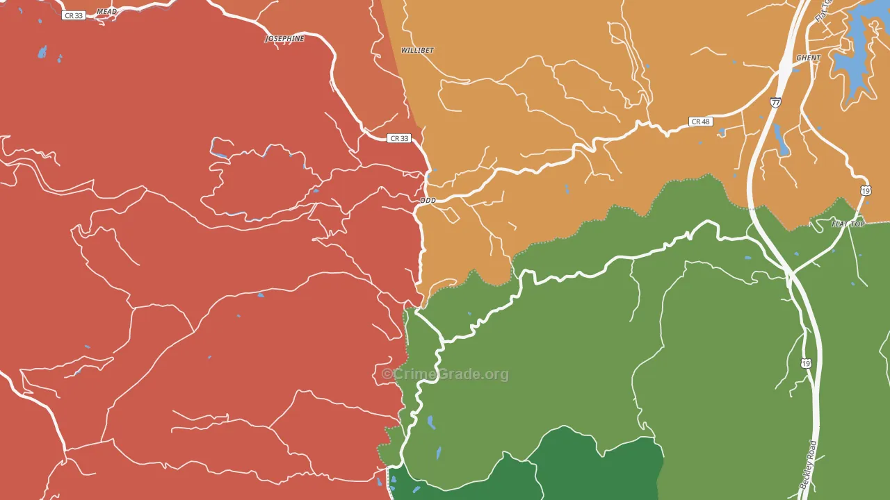 Odd, WV Map of Drug-Related Crime Rates