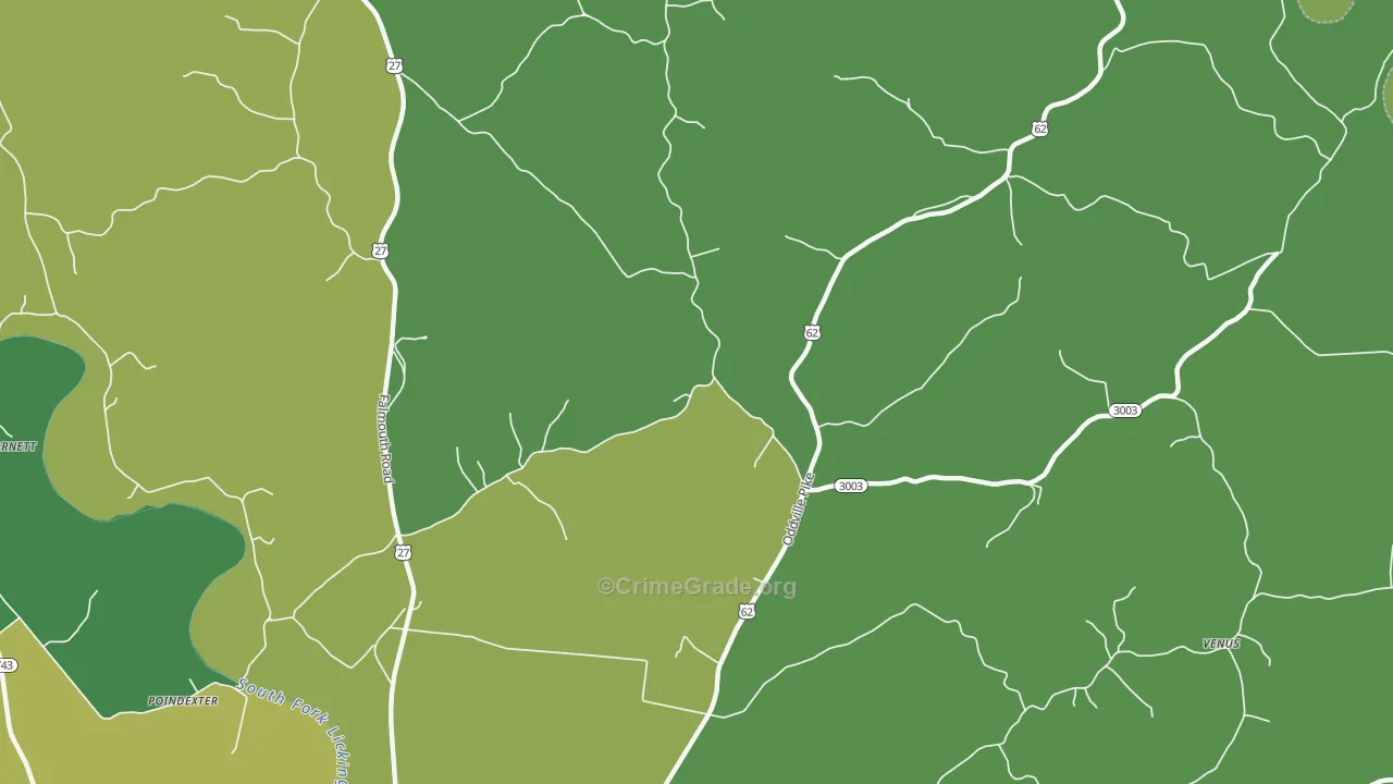 Oddville, KY Map of Drug-Related Crime Rates