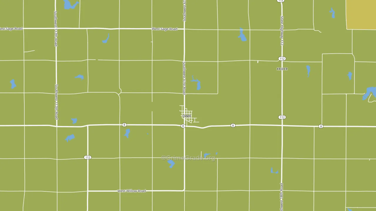 Odell, NE Map of Drug-Related Crime Rates