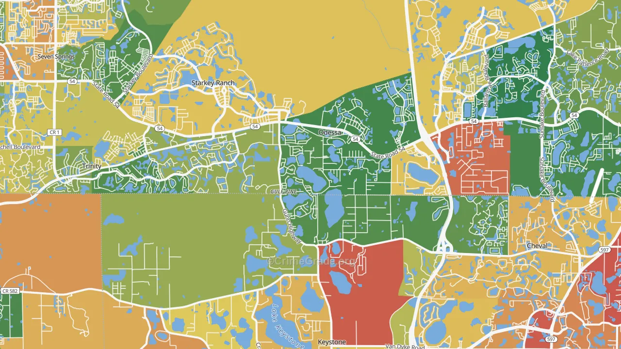 Odessa, FL Map of Drug-Related Crime Rates