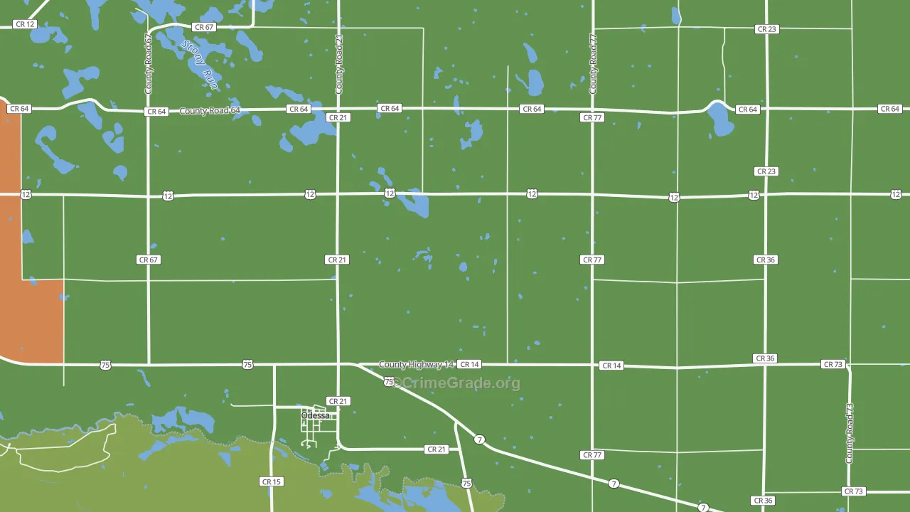 Odessa, MN Map of Drug-Related Crime Rates
