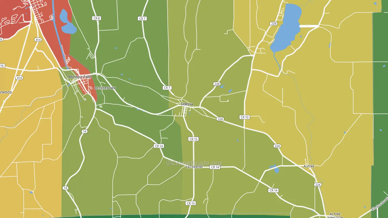 Odessa, NY Map of Drug-Related Crime Rates