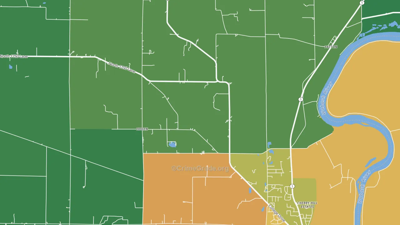 Odgen, IL Map of Drug-Related Crime Rates