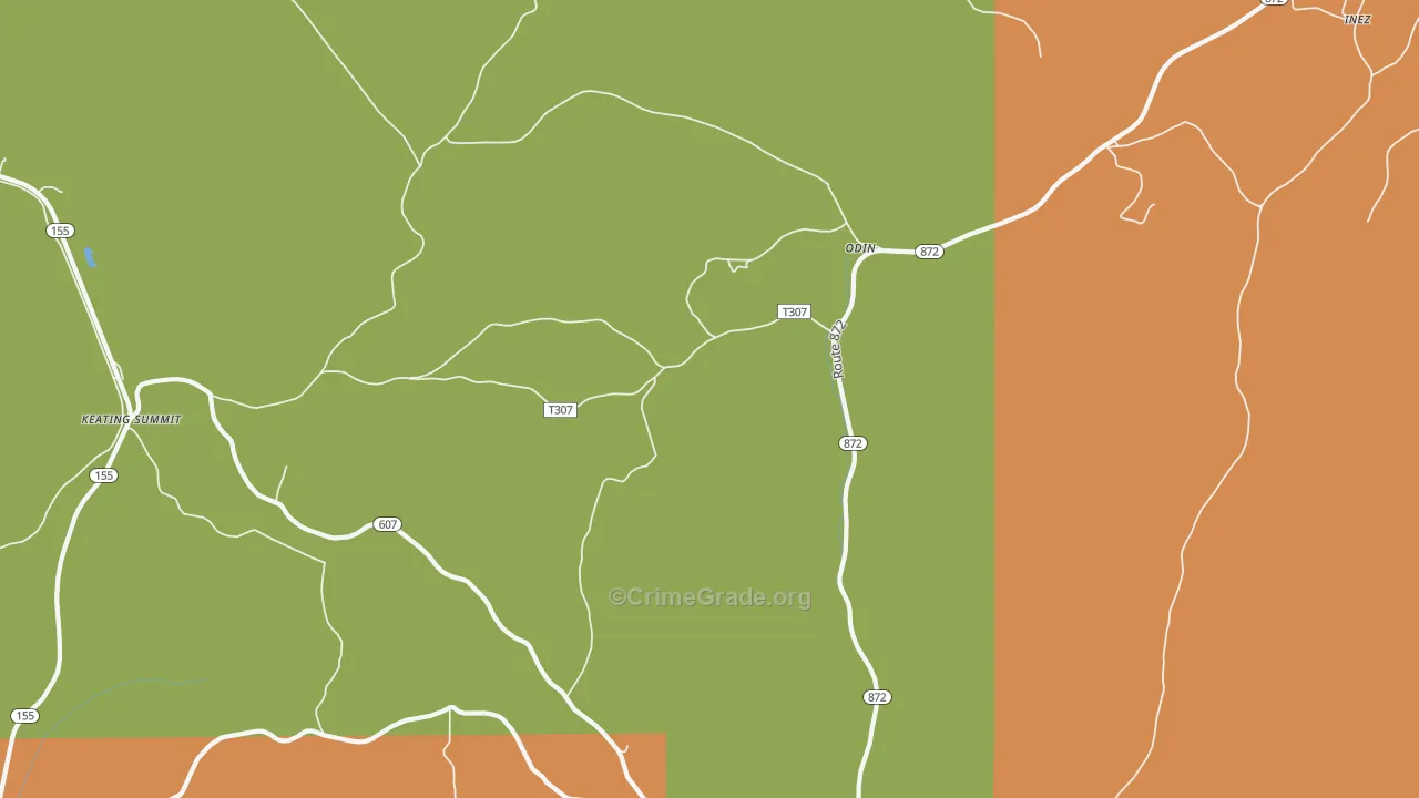 Odin, PA Map of Drug-Related Crime Rates
