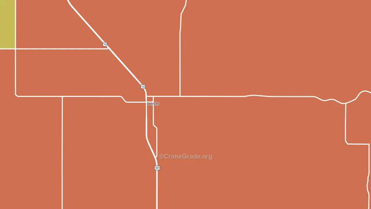 Oelrichs, SD Map of Drug-Related Crime Rates