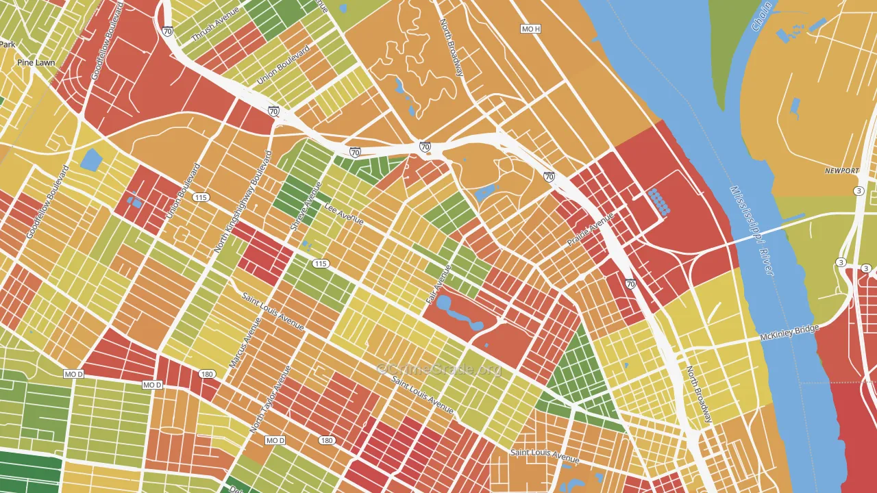 O'Fallon, St. Louis, MO Map of Drug-Related Crime Rates