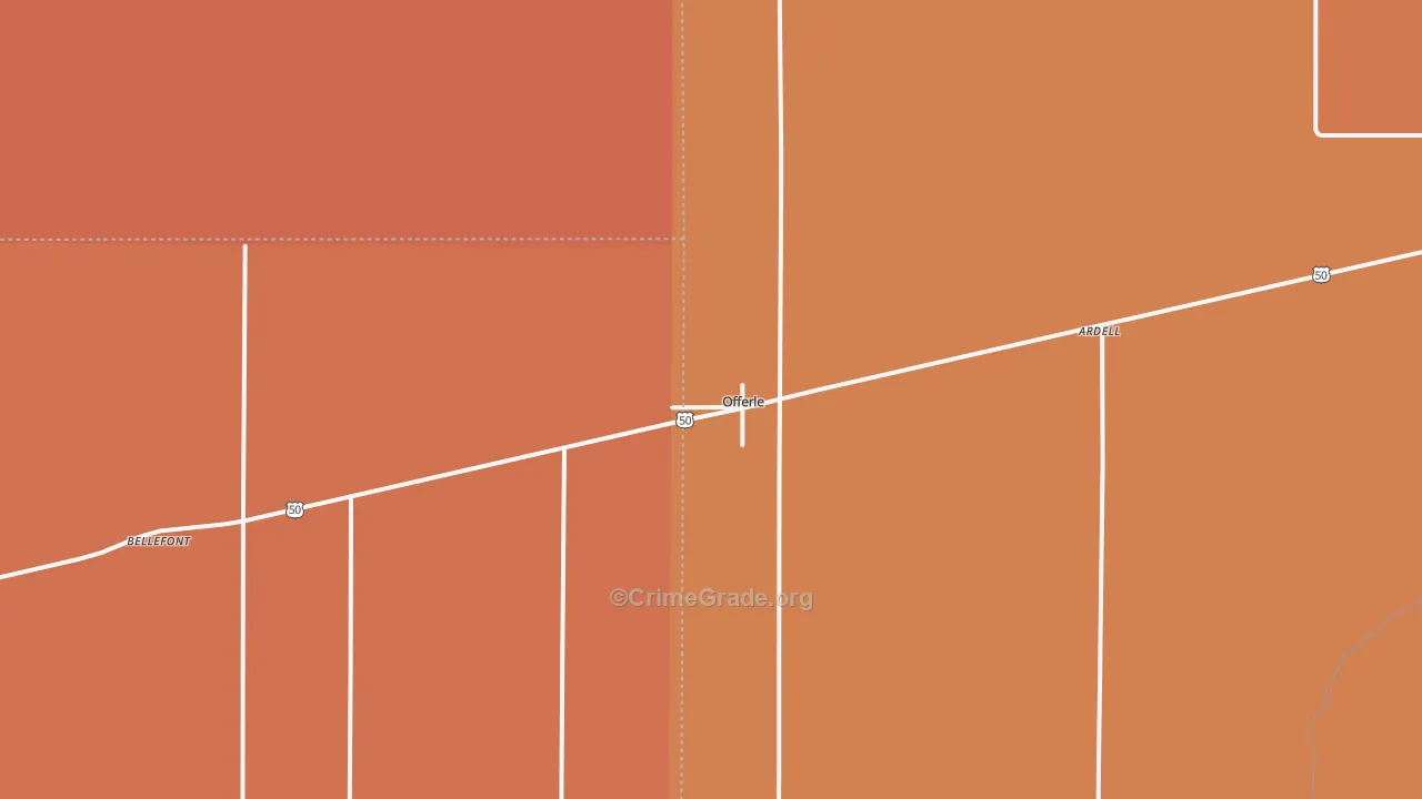 Offerle, KS Map of Drug-Related Crime Rates