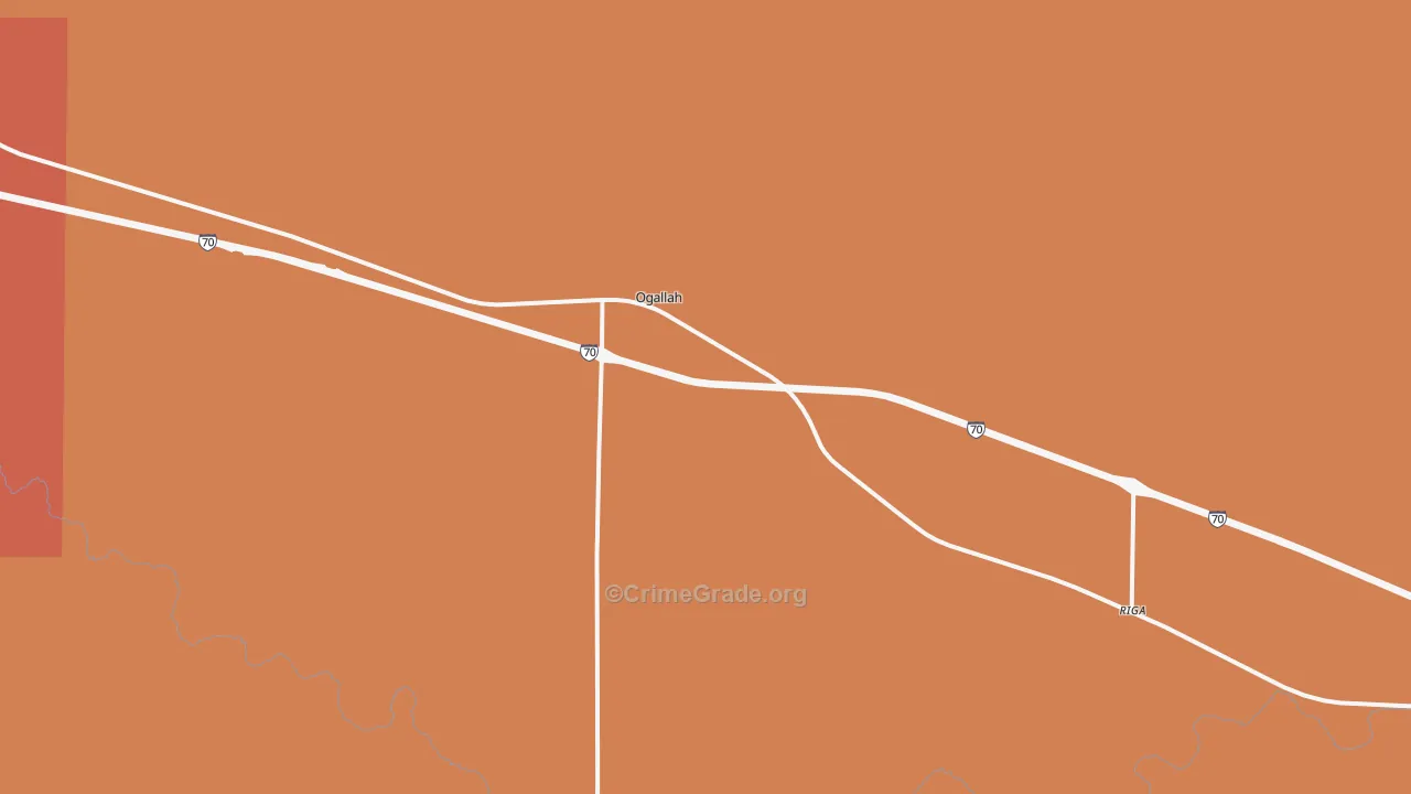 Ogallah, KS Map of Drug-Related Crime Rates