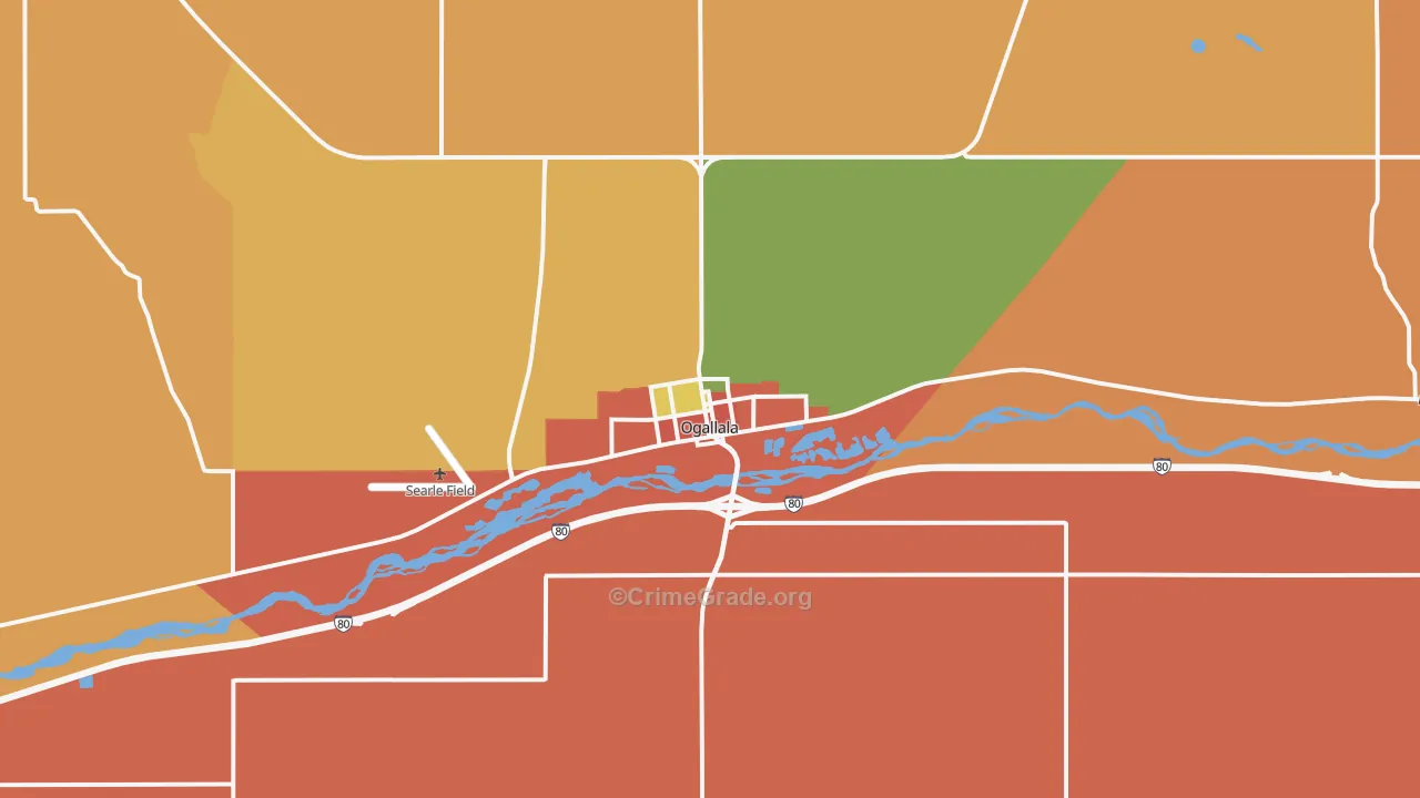 Ogallala, NE Map of Drug-Related Crime Rates